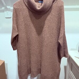 Taupe Cowl Neck Sweater 100% Cashmere